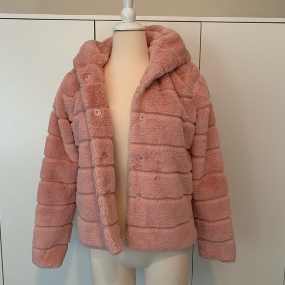 ❤️SOLD❤️ Ci Sono Light Pink Hooded Fuzzy Coat - Picture 2 of 6